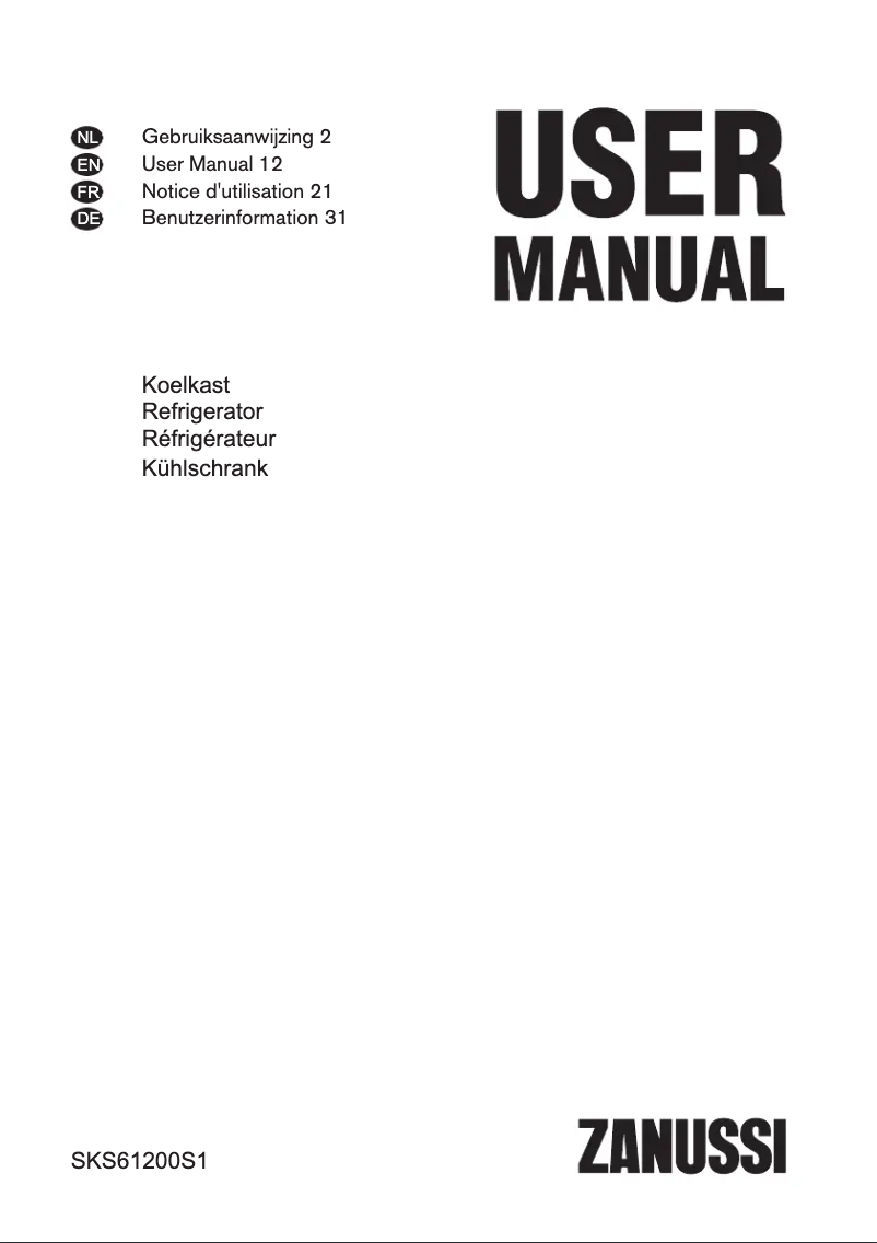 Página 1 del manual Manual de usuario Zanussi ZBA23022SA