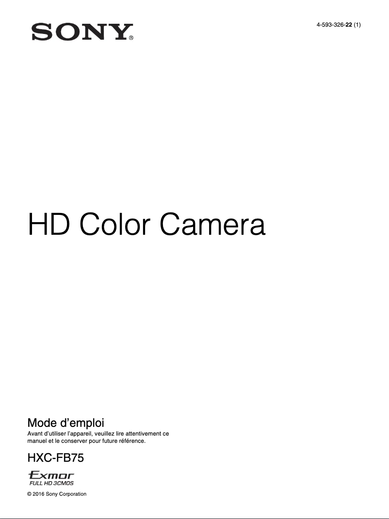 Página nº 1 - Manual de usuario Sony HXC-FB75H