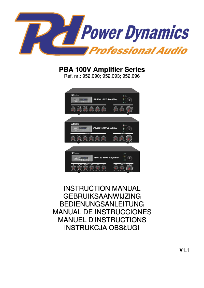 Imagen de la primera página del manual del dispositivo PBA60