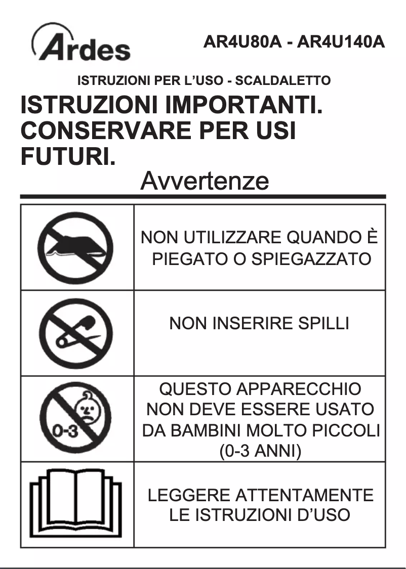 Página 1 del manual Instrucciones / montaje Ardes AR4U80A