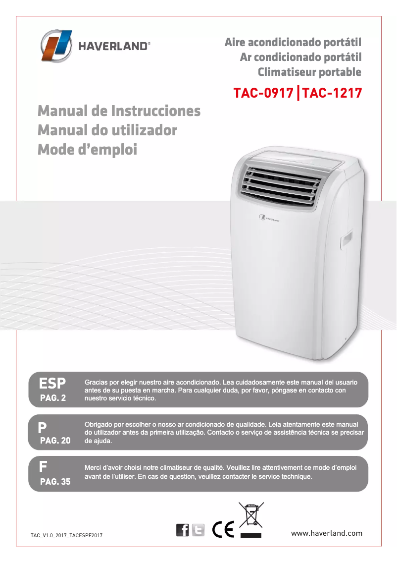 Imagen de la primera página del manual del dispositivo TAC-0917
