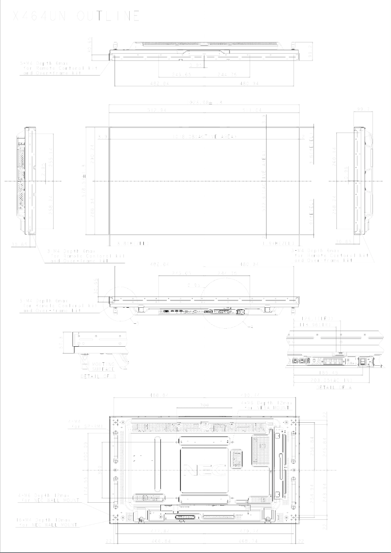 Imagen de la primera página del manual del dispositivo MultiSync X464UN