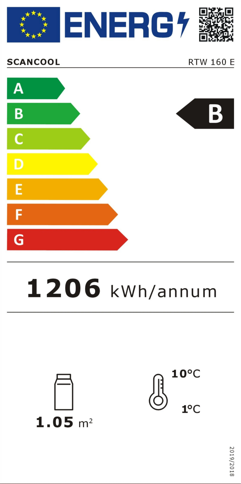 Página 1 del manual Etiqueta energética Scandomestic RTW 160 E