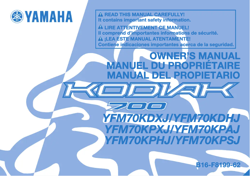Imagen de la primera página del manual del dispositivo Kodiak 700 (2018)