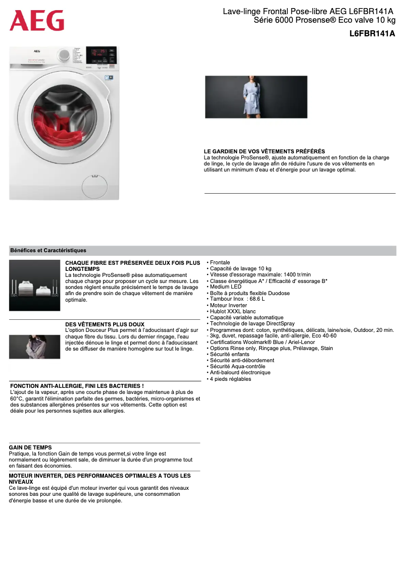 Imagen de la primera página del manual del dispositivo L6FBR141A