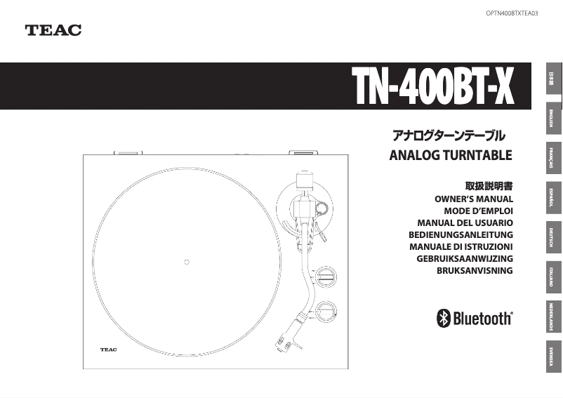 Imagen de la primera página del manual del dispositivo TN-400BT-X