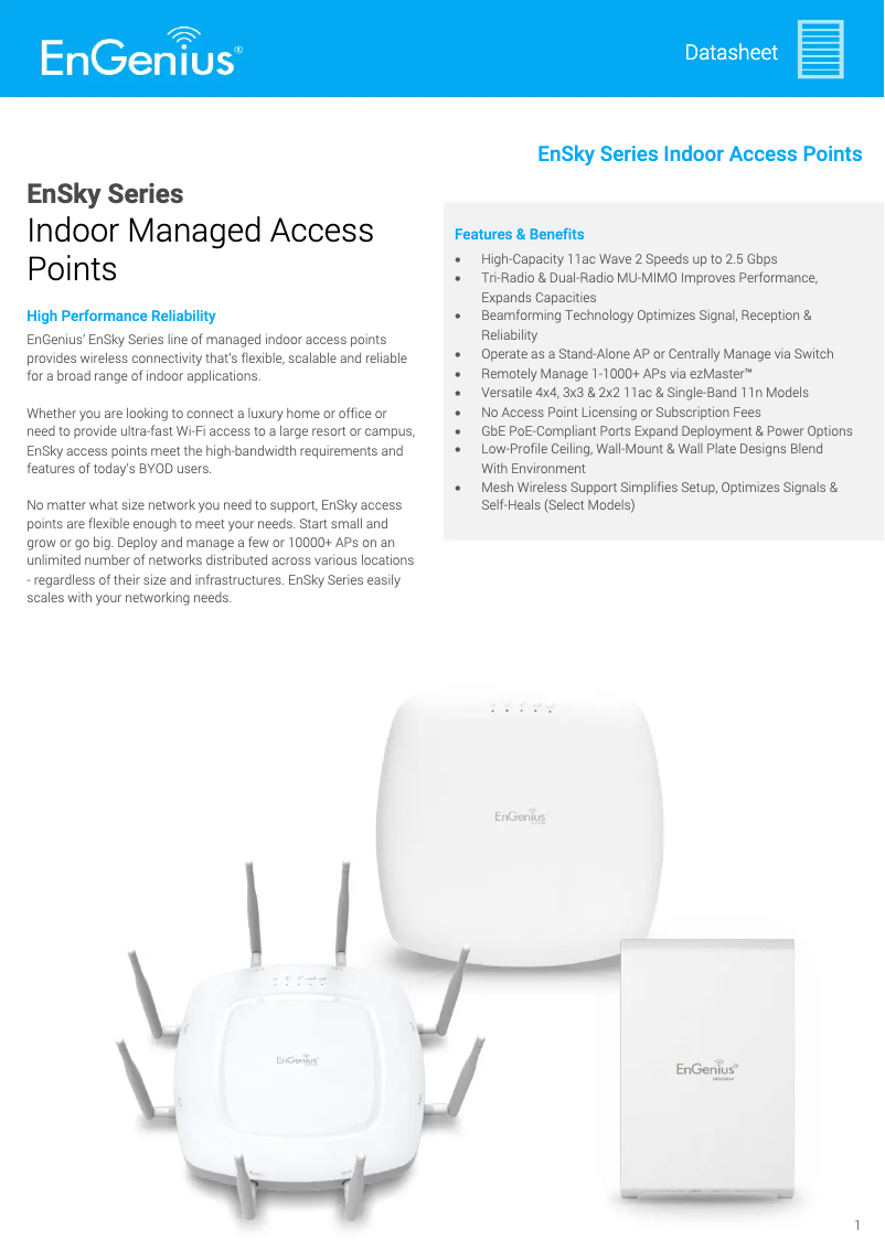 Imagen de la primera página del manual del dispositivo EWS360AP