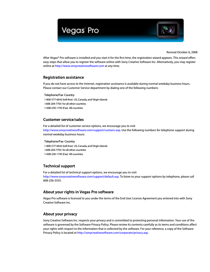 Página 1 del manual Manual de usuario Sony Vegas Pro 8
