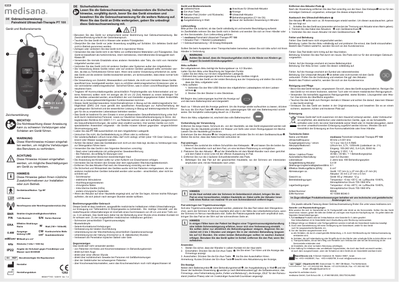 Página nº 1 - Manual de usuario Medisana PT 100
