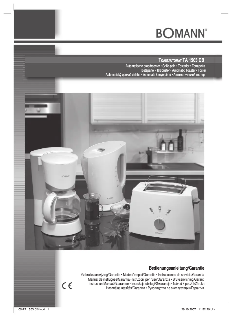 Página 1 del manual Manual de usuario Bomann TA 1503 CB