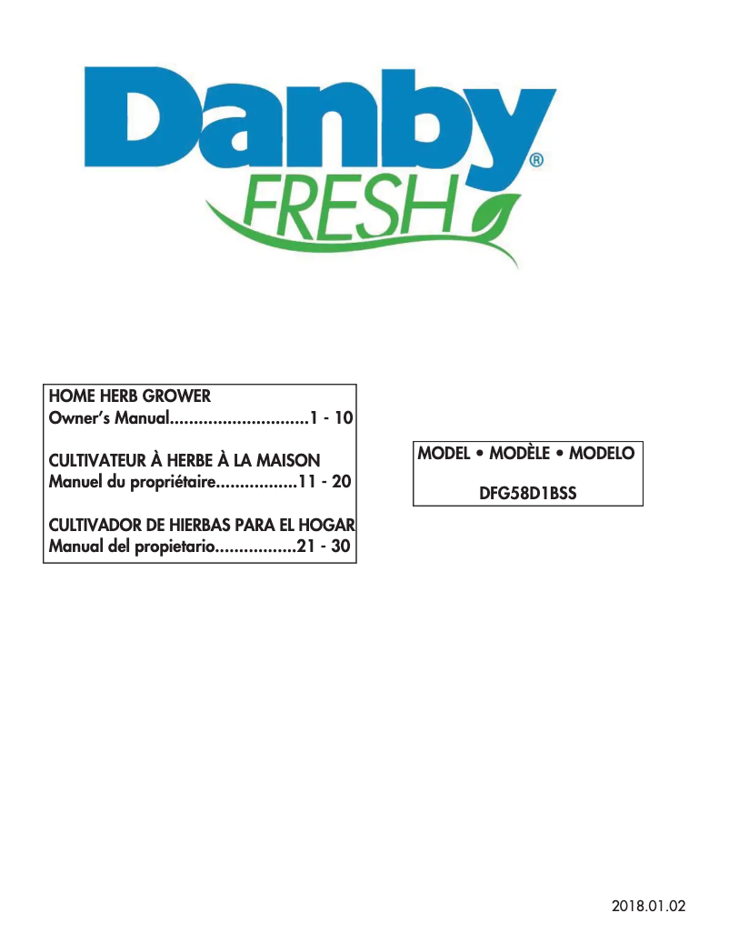 Página nº 1 - Manual de usuario Danby DFG58D1BSS