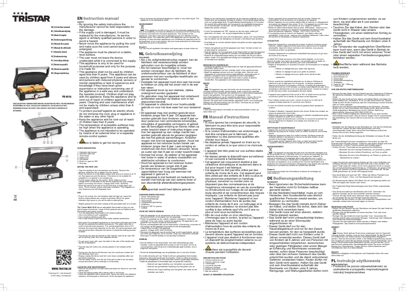 Página nº 1 - Manual de usuario TriStar PD-8916