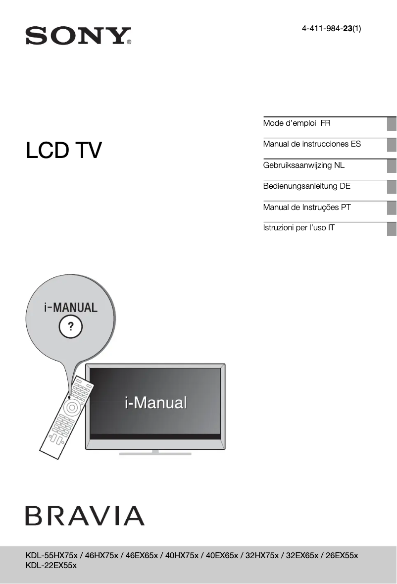 Página 1 del manual Manual de usuario Sony Bravia KDL-55HX757