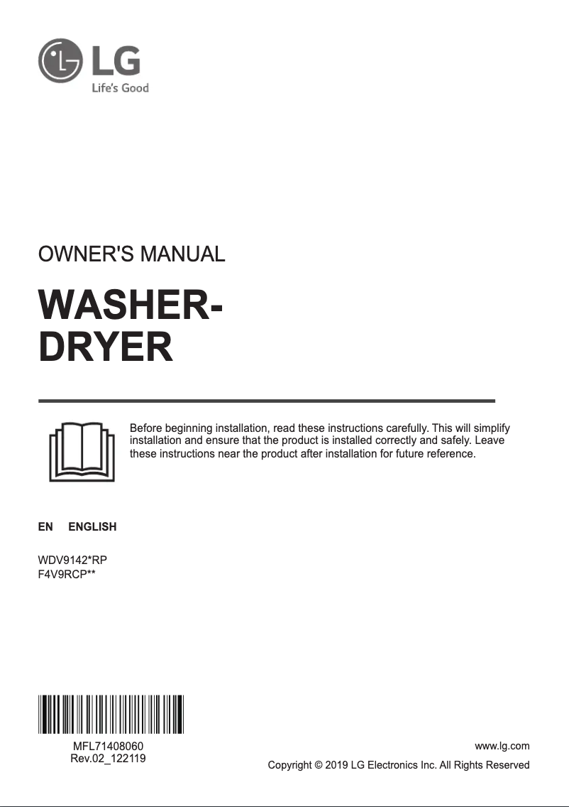 Página 1 del manual Manual de usuario LG WDV9142WRP