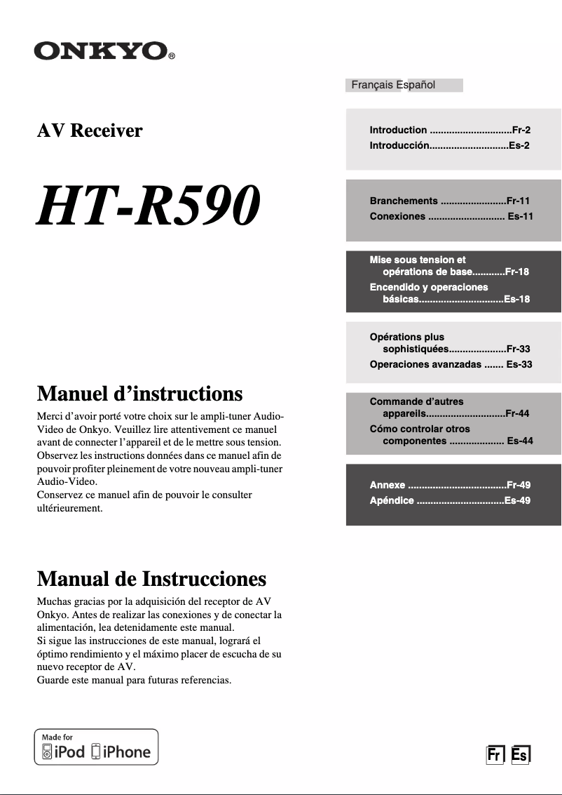 Página 1 del manual Manual de usuario Onkyo HT-S5400