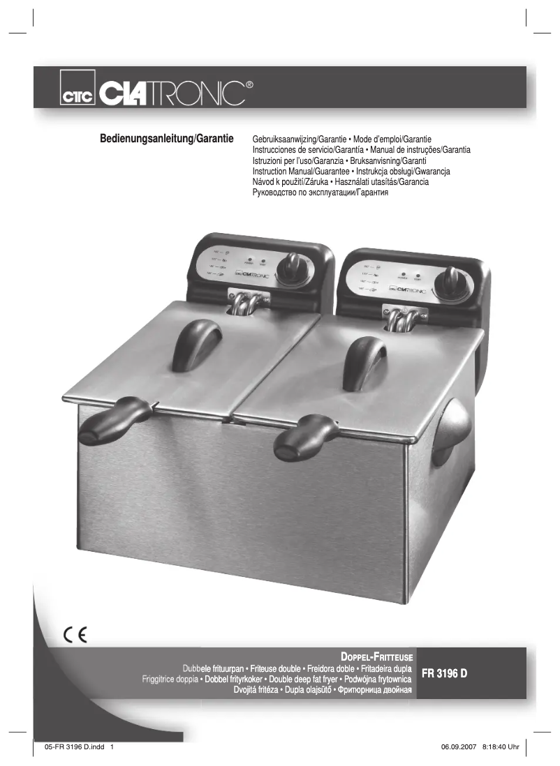 Imagen de la primera página del manual del dispositivo FR 3196