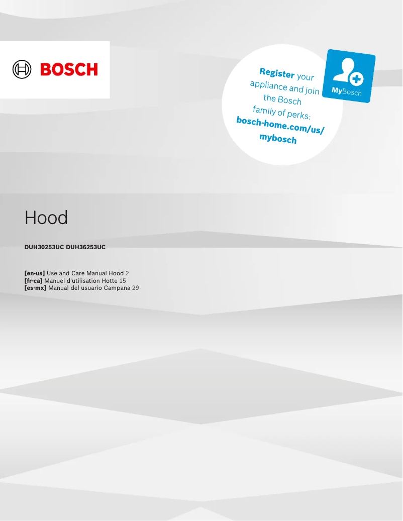 Página nº 1 - Guía de instalación Bosch DUH30253UC