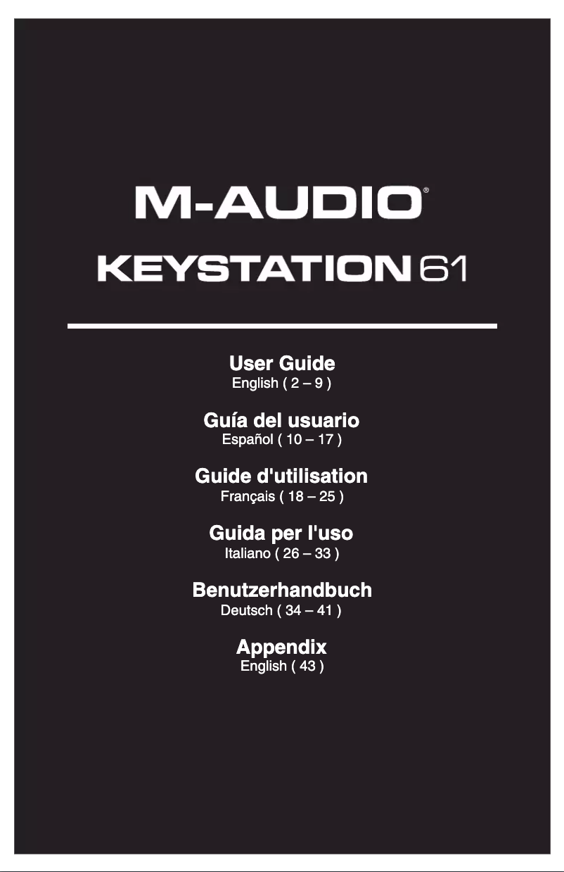 Página nº 1 - Manual de usuario M-Audio Keystation 61 MK2