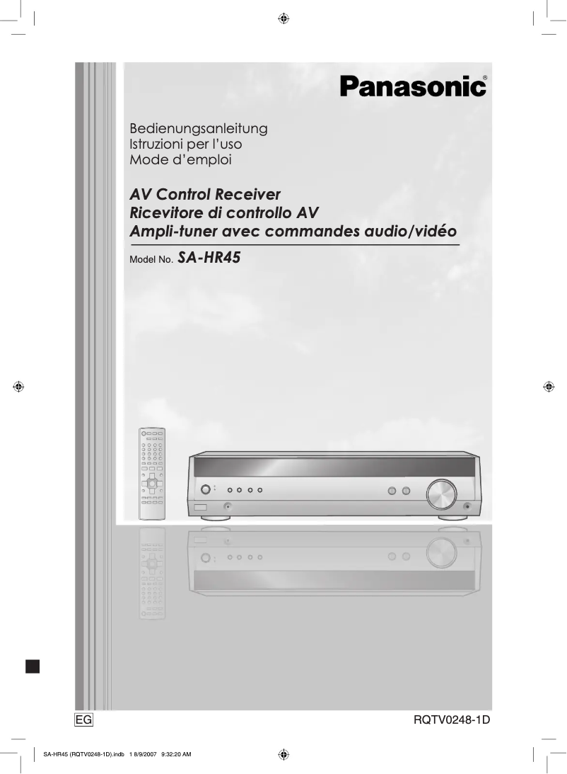 Página 1 del manual Manual de usuario Panasonic SA-HR45