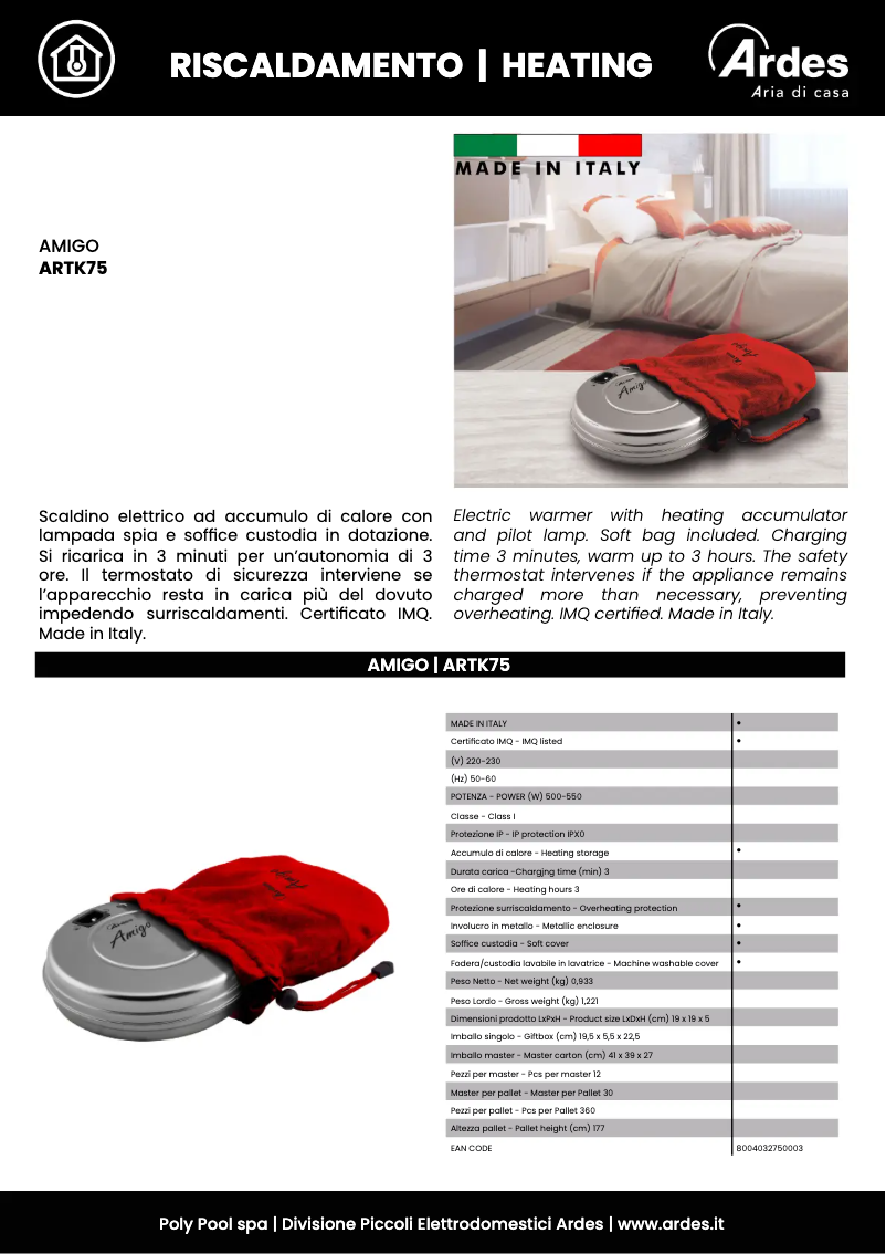 Página nº 1 - Ficha técnica Ardes ARTK75