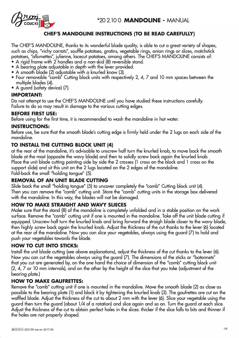 Página 1 del manual Manual de usuario Bron-Coucke 202100