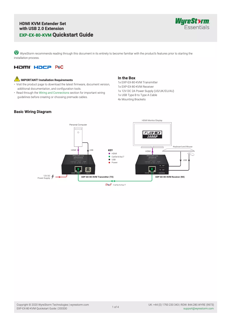 Imagen de la primera página del manual del dispositivo EXP-EX-80-KVM