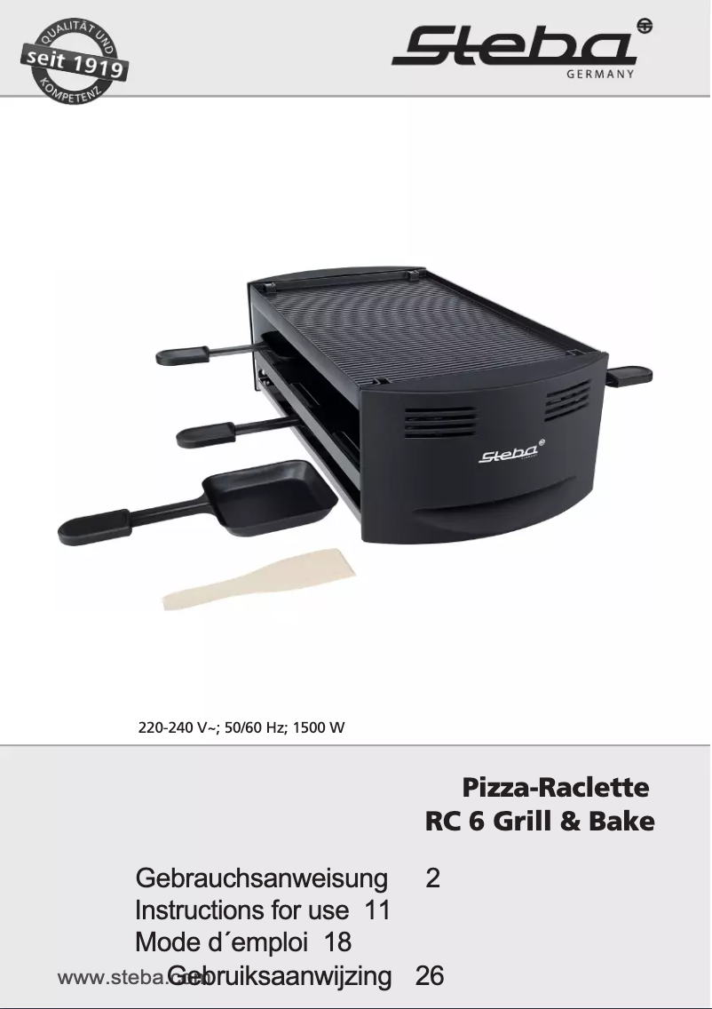 Imagen de la primera página del manual del dispositivo RC 6 Grill & Bake