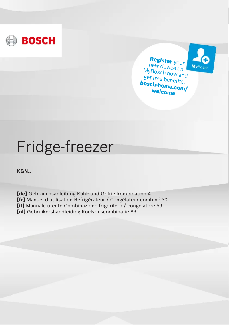 Página nº 1 - Manual de usuario Bosch KGN397ICT