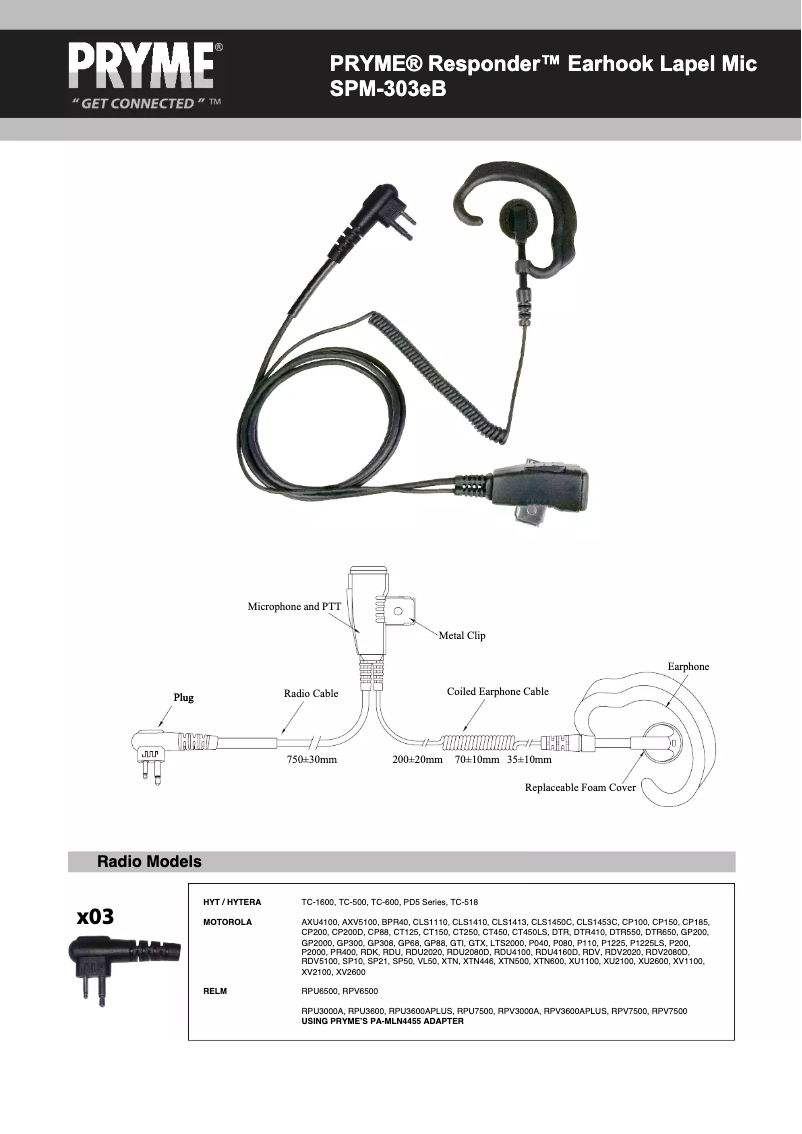 Imagen de la primera página del manual del dispositivo SPM-303eB