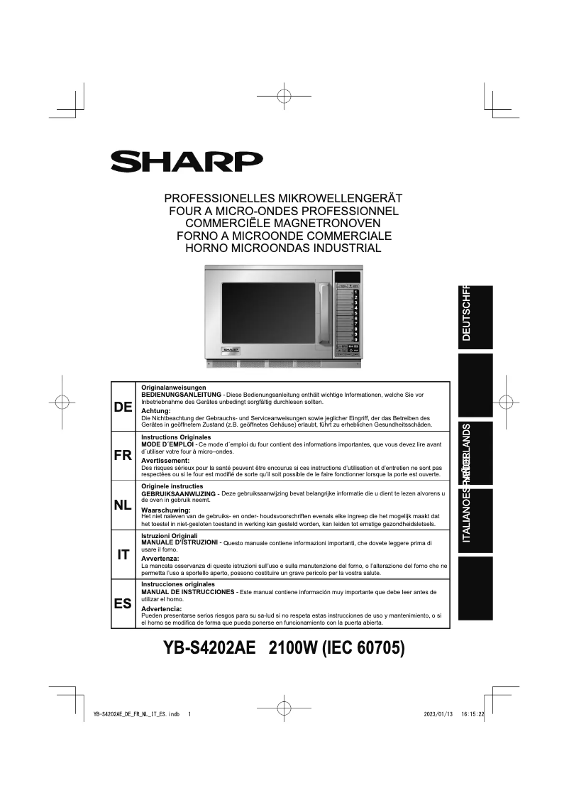 Página 1 del manual Manual de usuario Sharp YB-S4202AE