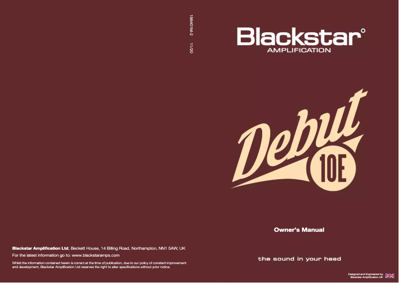 Página nº 1 - Manual de usuario Blackstar Debut 10E