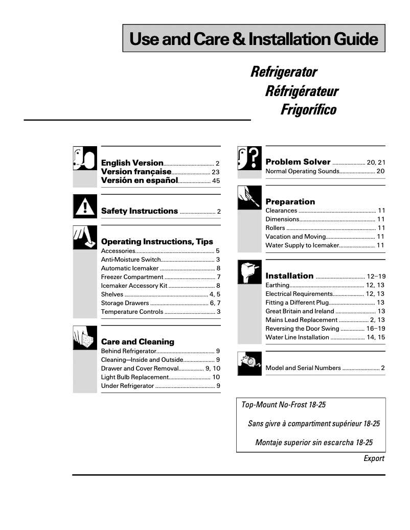Imagen de la primera página del manual del dispositivo Profile TBG25PABWW