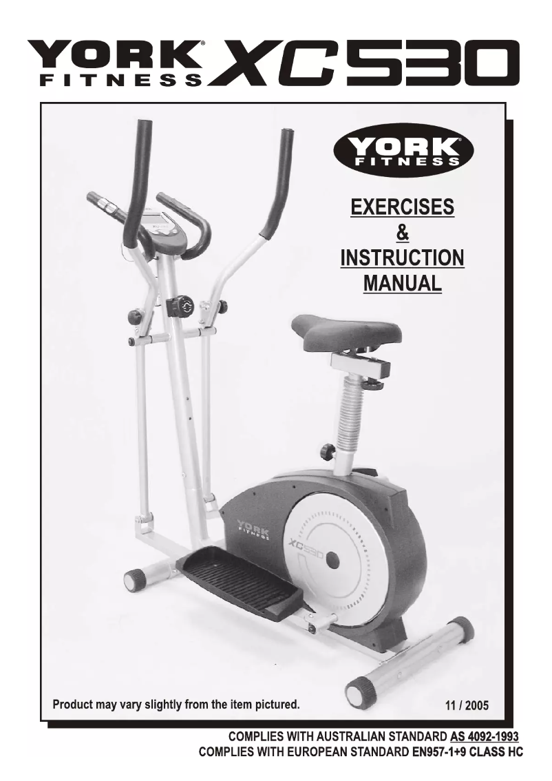 Página nº 1 - Manual de usuario York Fitness XC530