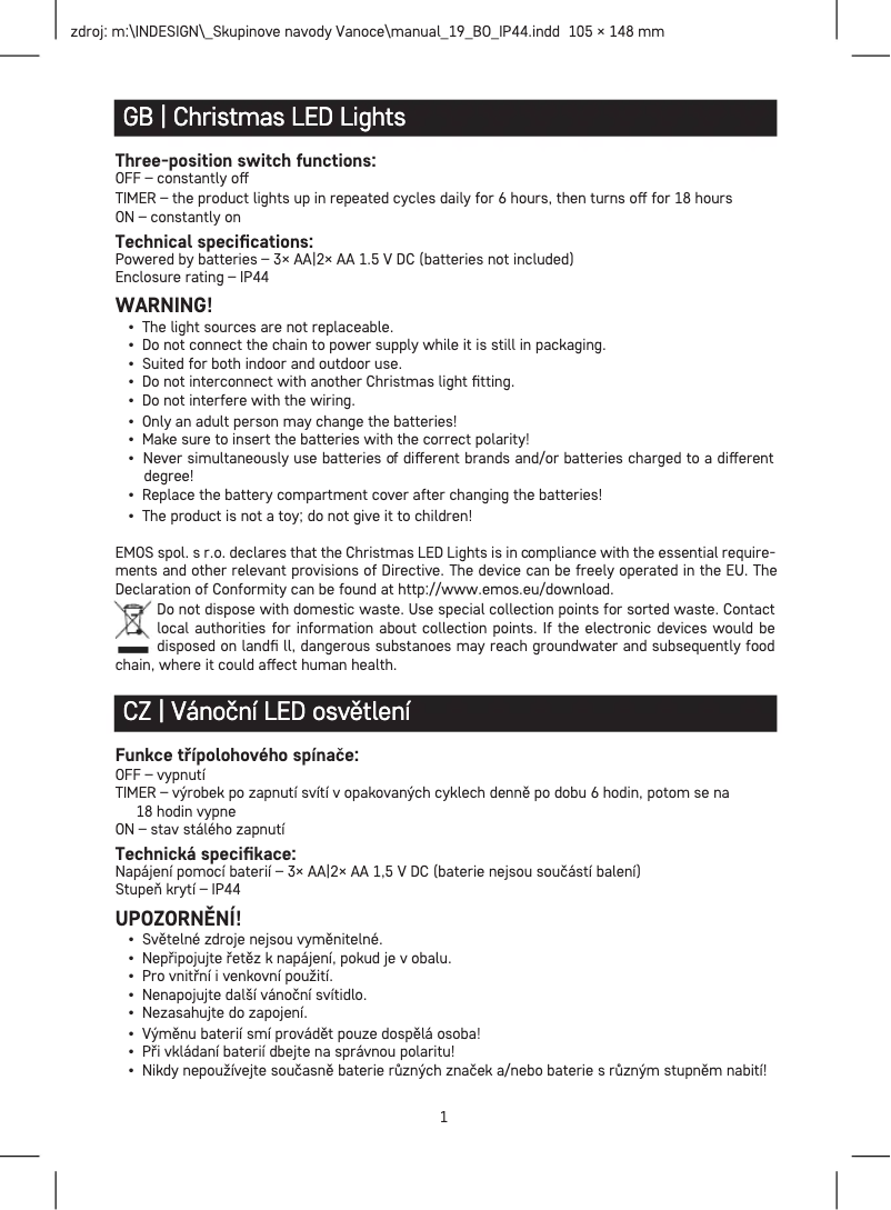 Página 1 del manual Manual de usuario Emos D4FW03