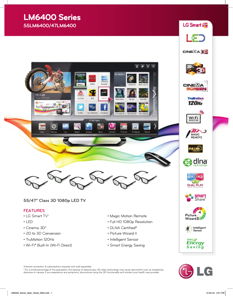 Imagen de la primera página del manual del dispositivo 47LM6400