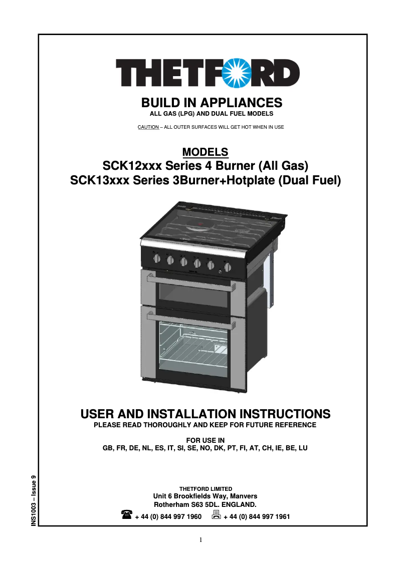 Página 1 del manual Manual de usuario Thetford Aspire SCK12