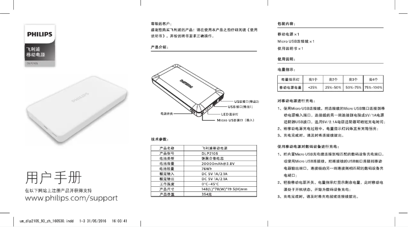 Página 1 del manual Manual de usuario Philips DLP2015