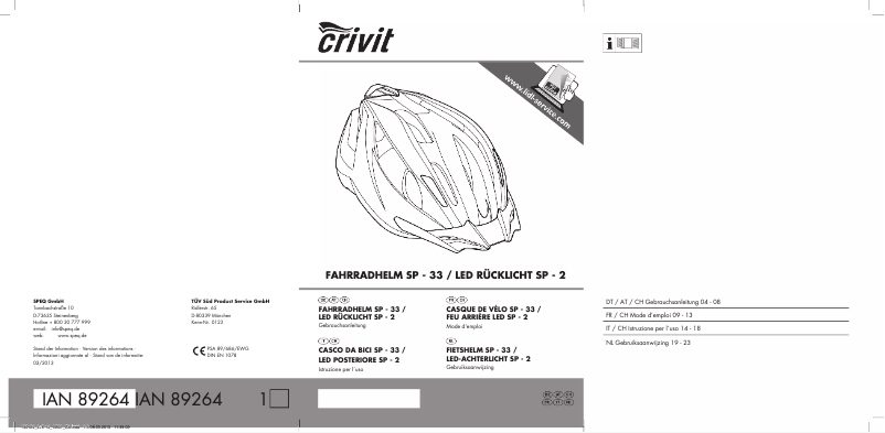 Imagen de la primera página del manual del dispositivo IAN 89264