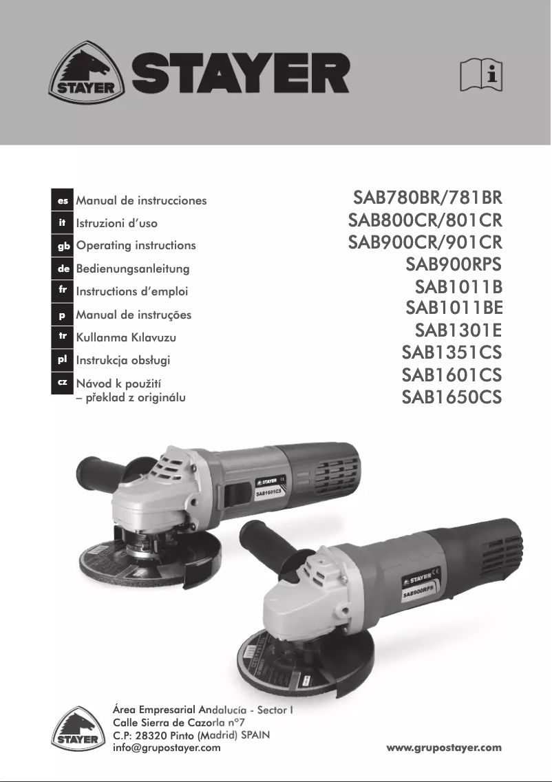 Imagen de la primera página del manual del dispositivo SAB 800 CR