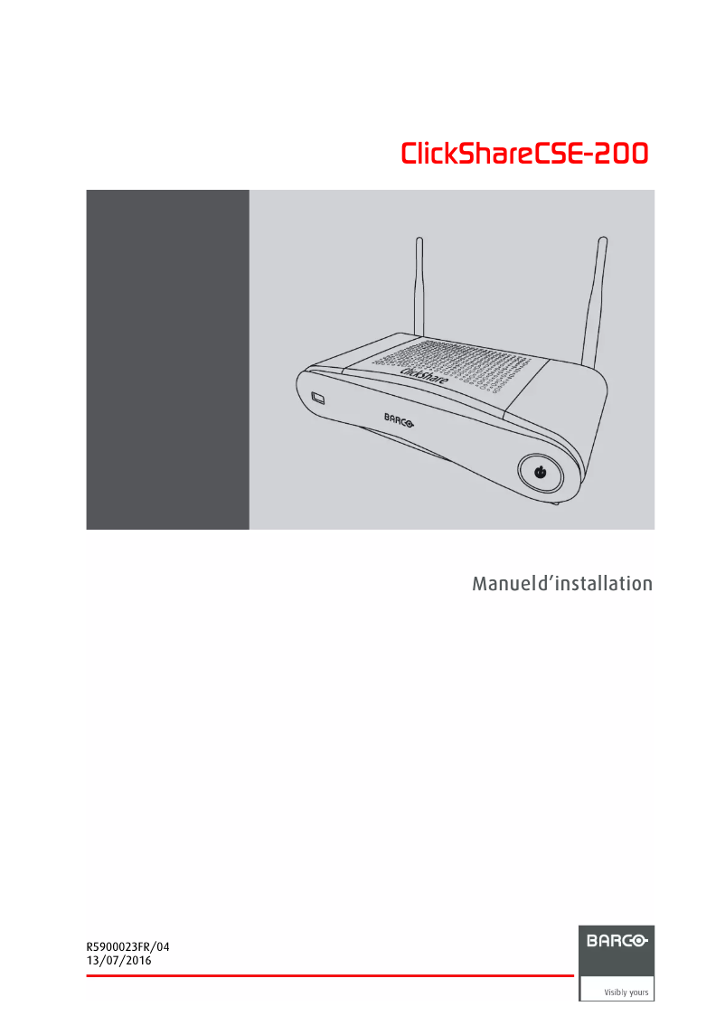 Página 1 del manual Manual de usuario Barco ClickShare CSE-200