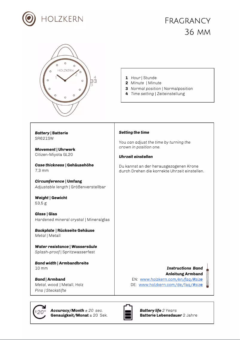 Página 1 del manual Manual de usuario Holzkern Patchouli