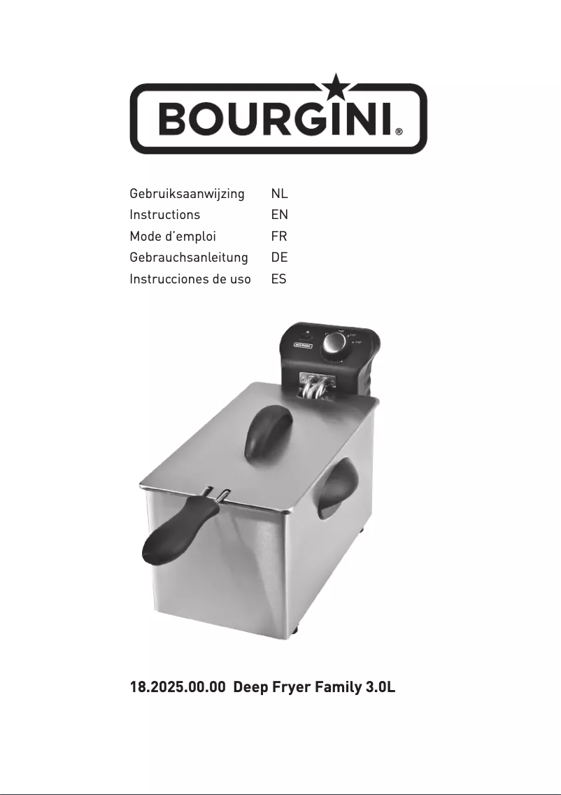 Página 1 del manual Manual de usuario Bourgini Deep Fryer Family 3.0L 18.2025.00.00