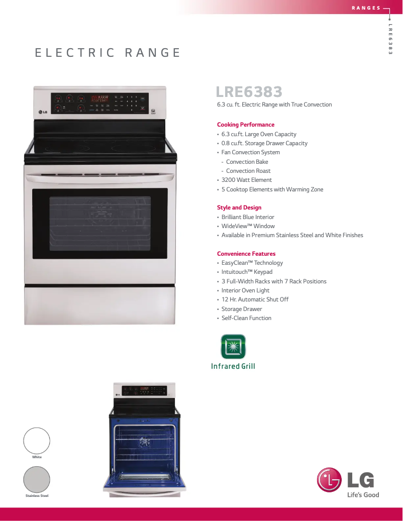Página nº 1 - Ficha técnica LG LRE6383ST