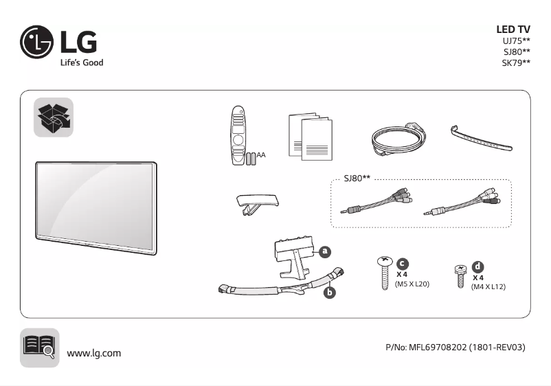 Imagen de la primera página del manual del dispositivo 65SJ800V