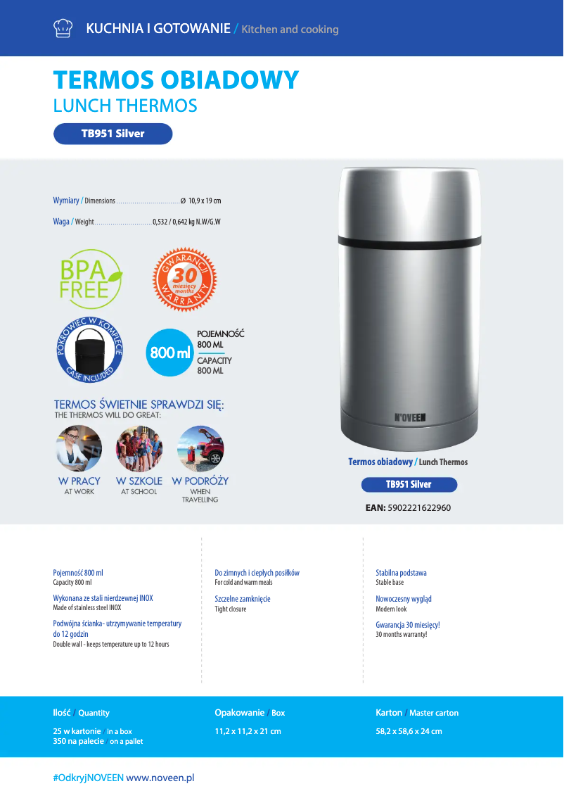 Página 1 del manual Manual de usuario N'oveen TB951