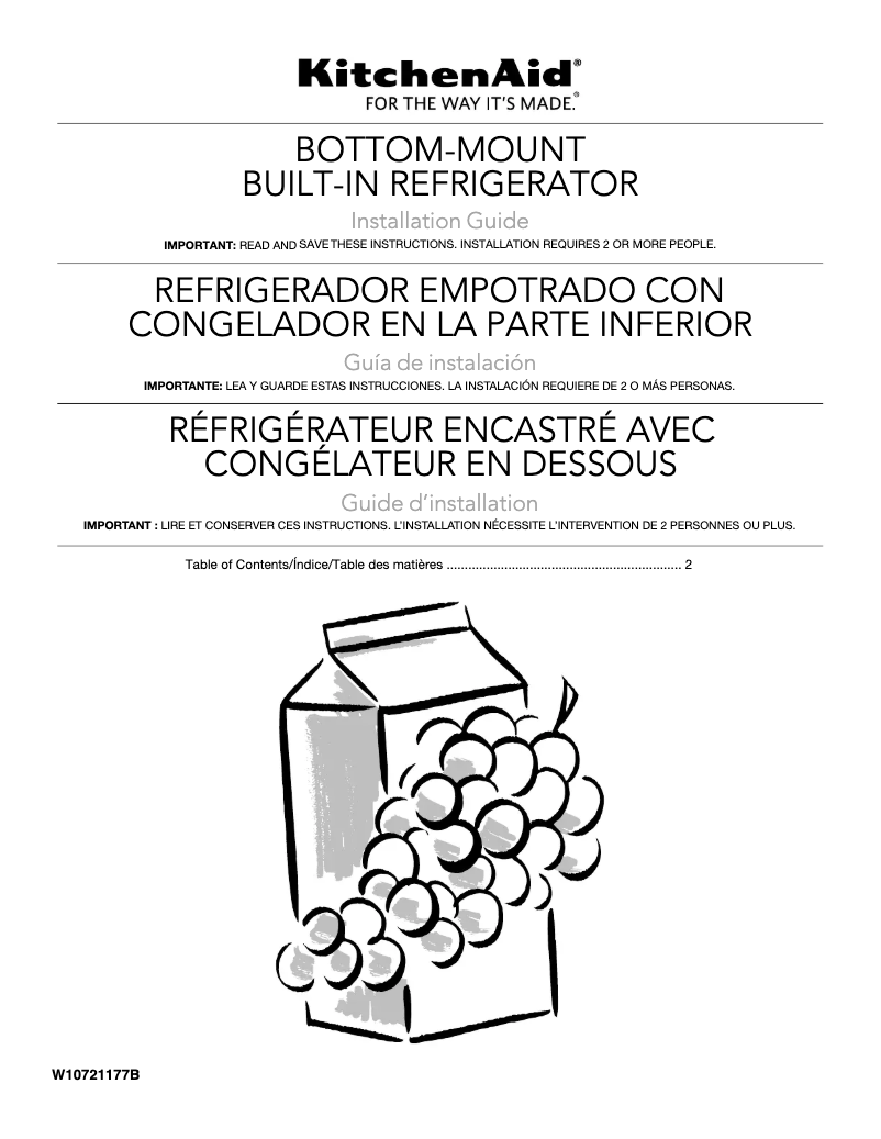 Imagen de la primera página del manual del dispositivo KBFN502EBS