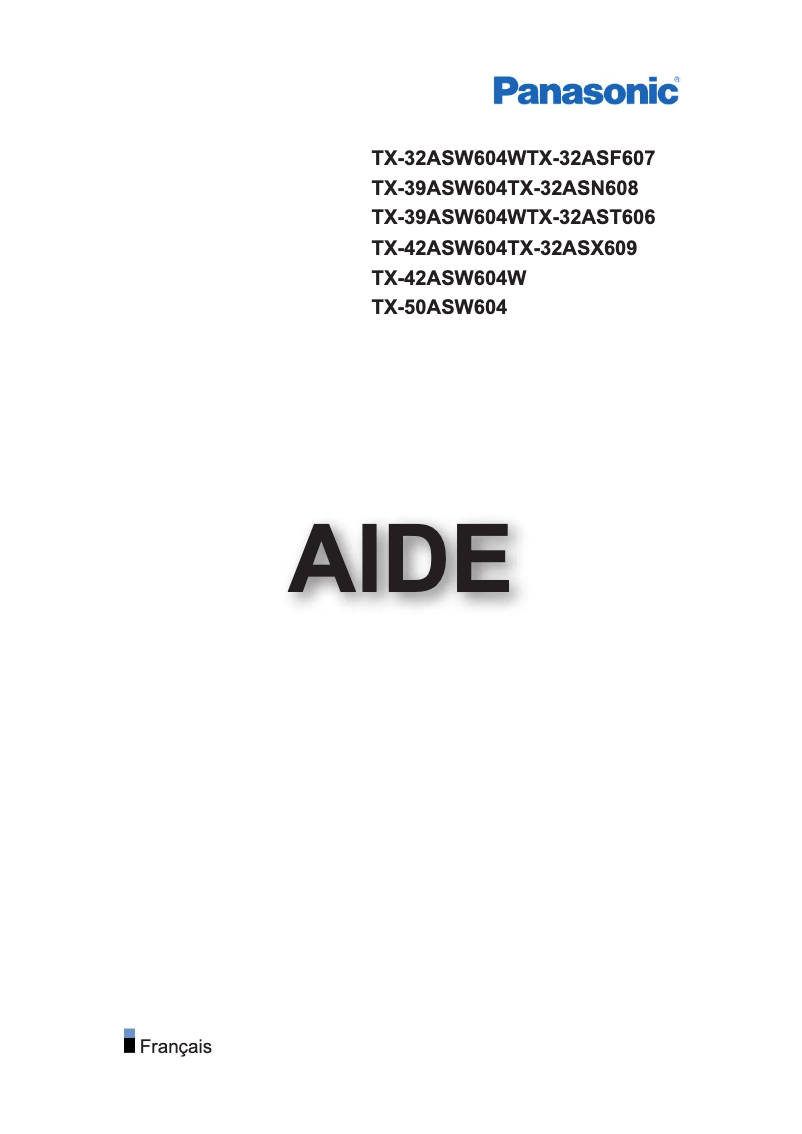 Página 1 del manual Manual de usuario Panasonic Viera TX-50ASW604