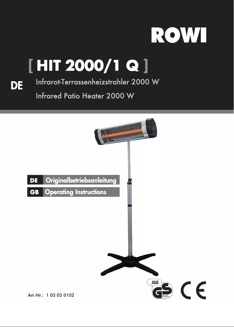 Imagen de la primera página del manual del dispositivo HIT 2000/1 Q