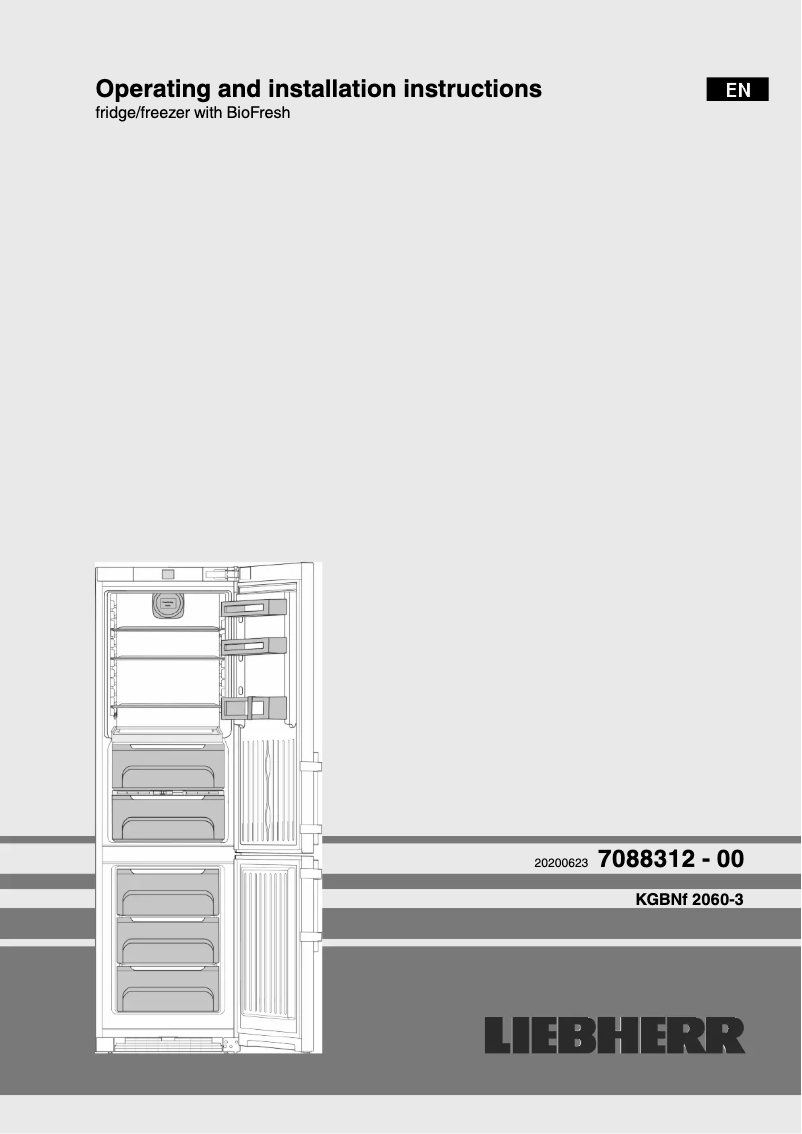 Imagen de la primera página del manual del dispositivo KGBNf 2060-3