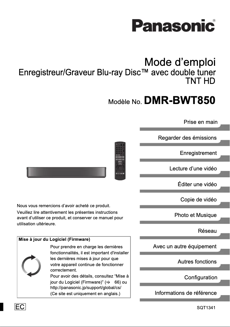 Página nº 1 - Manual de usuario Panasonic DMR-BWT850